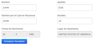 Actualización de Resultados